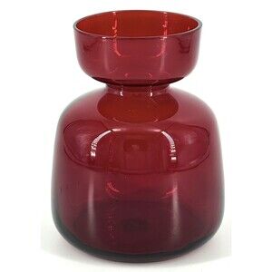 Vintage Kastrup HOLMEGAARD Danish MCM Red GLASS Candle Lamp Base -- Vase